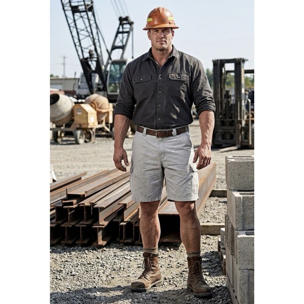Carhartt Force Cargo Short Gray 44W Ripstop WorkWear Relax Fit Utility Light